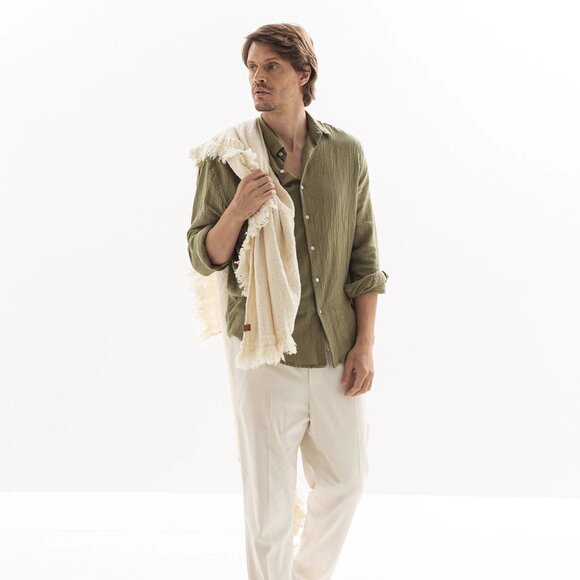 BLANKET QUILILA (NATURAL) (MERINO WOOL AND COTTON)